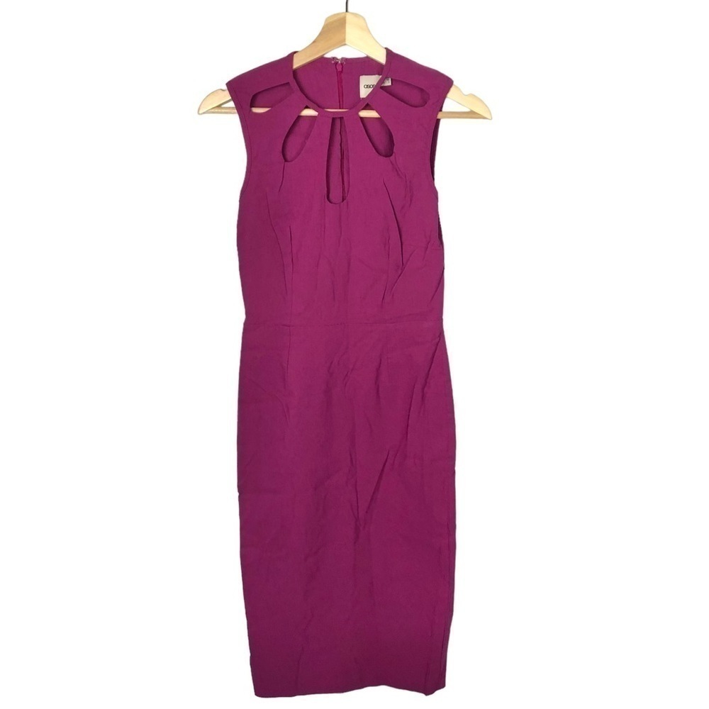 ASOS Fuchsia Pink Teardrop Neckline Sleeveless Pencil Dress 6